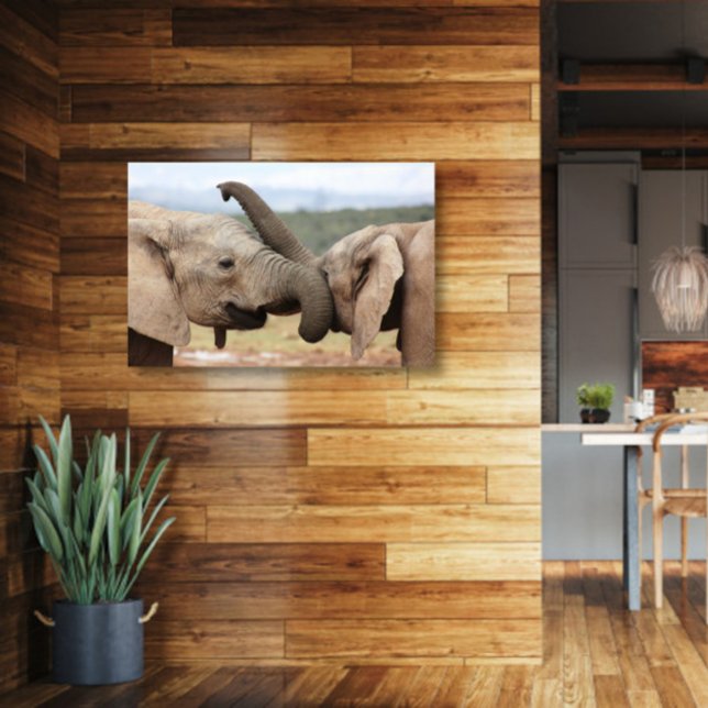 Elephant hälsning Canvas Framed (Skapare uppladdad)