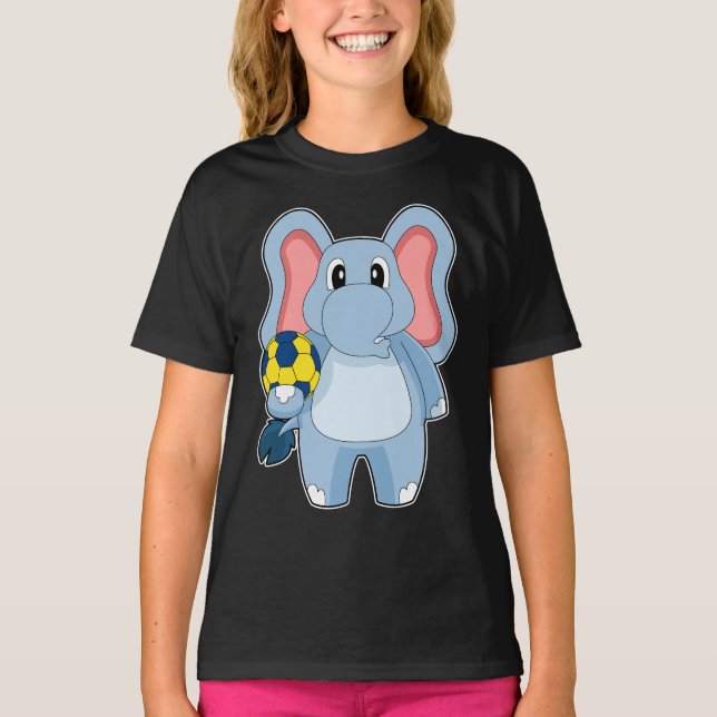 Elephant Handball-spelarhandboll T Shirt (Framsida)