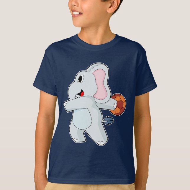 Elephant Handball-spelarhandboll T Shirt (Framsida)