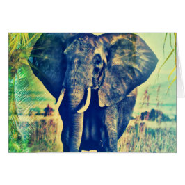 Elephant Handflatan Hälsningskort