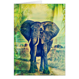 Elephant Handflatan Hälsningskort