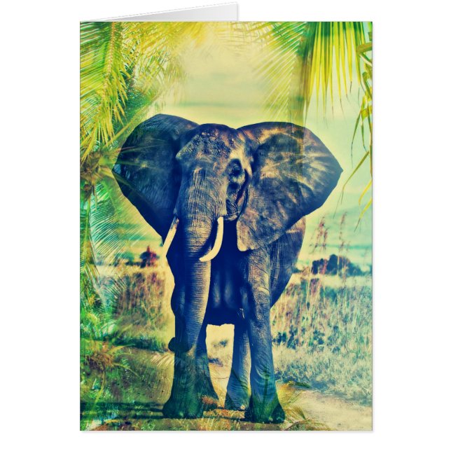 Elephant Handflatan Hälsningskort (Framsidan)