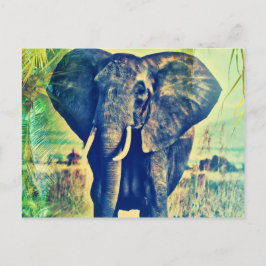 Elephant Handflatan Vykort