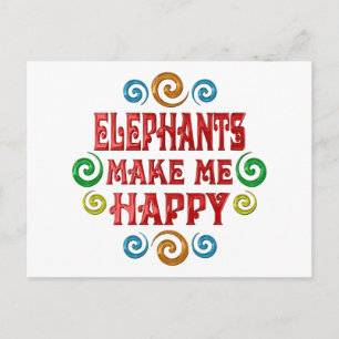 Elephant Happiness Vykort