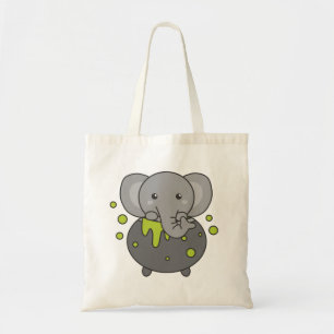 Elephant Happy halloween Cauldron Fladdermus Tote  Tygkasse
