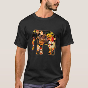 Elephant Happy halloween Jack o lantern Witch Pump T Shirt
