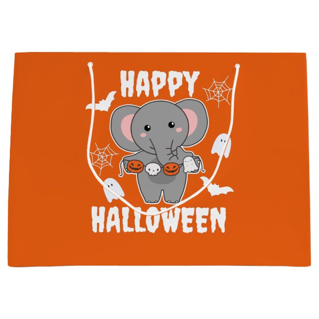 Elephant Happy halloween Pumpkin Fladdermus Costum (Framsidan)