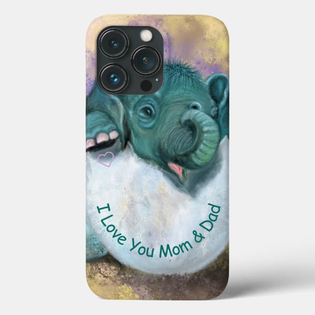 Elephant Hatching Funny iphone case - Anpassningsb (Baksida)