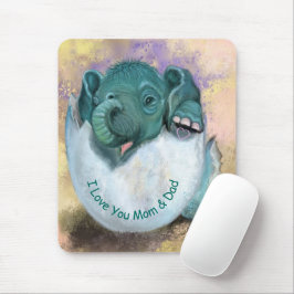 Elephant Hatching Mouse Pad - jag Kärlek You MAMMA Musmatta