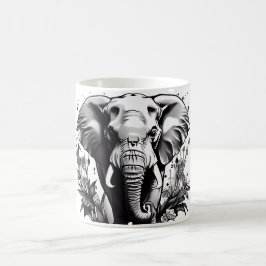 Elephant Head på en uppsamlingsplats för kaffe Mug Kaffemugg