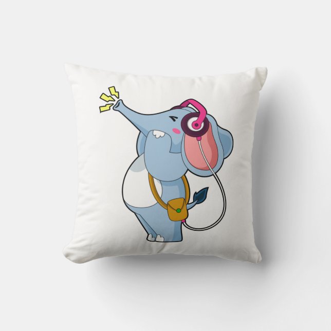 Elephant Headphone Music Kudde (Framsida)