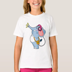 Elephant Headphone Music T Shirt