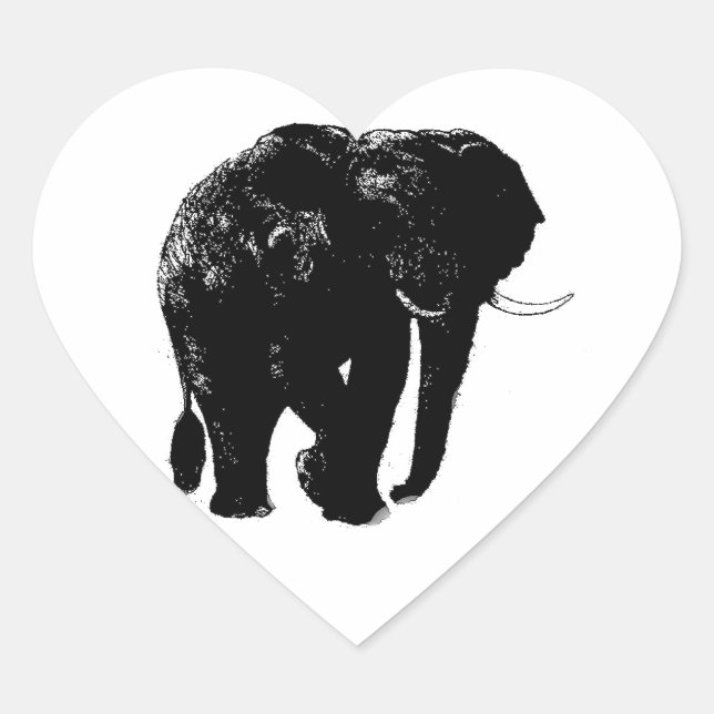 Elephant Heart Sticker Hjärtformat Klistermärke (Framsida)