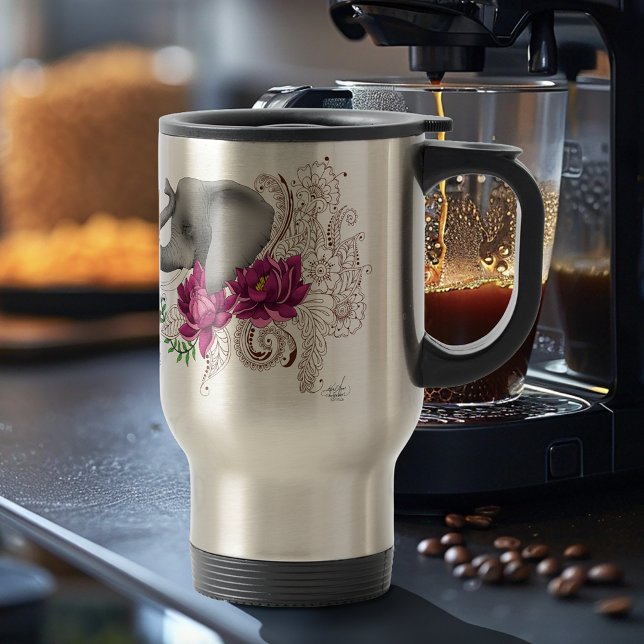 Elephant Henna Lotus Flowers Resemugg (Skapare uppladdad)