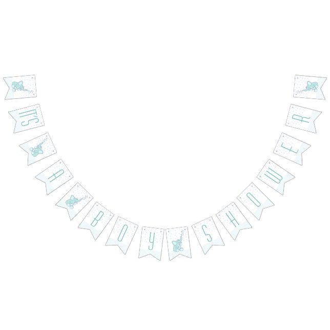 Elephant-hjärtan Det är en pojkbarndusch Vimplar (Alla)