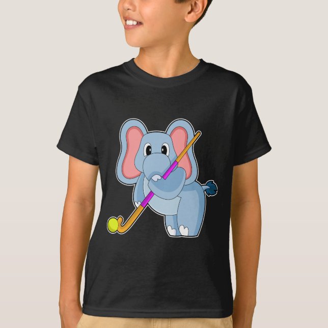 Elephant Hockey Hockey stick T Shirt (Framsida)