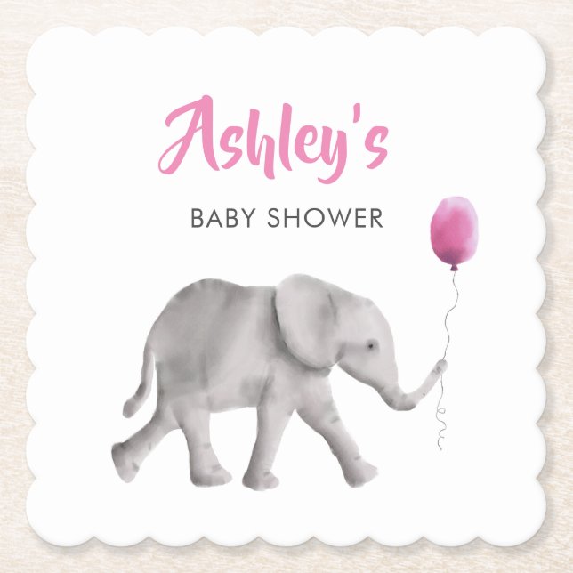 Elephant Holding Balloon Baby Shower Papper Underl Underlägg Papper (Framsida)