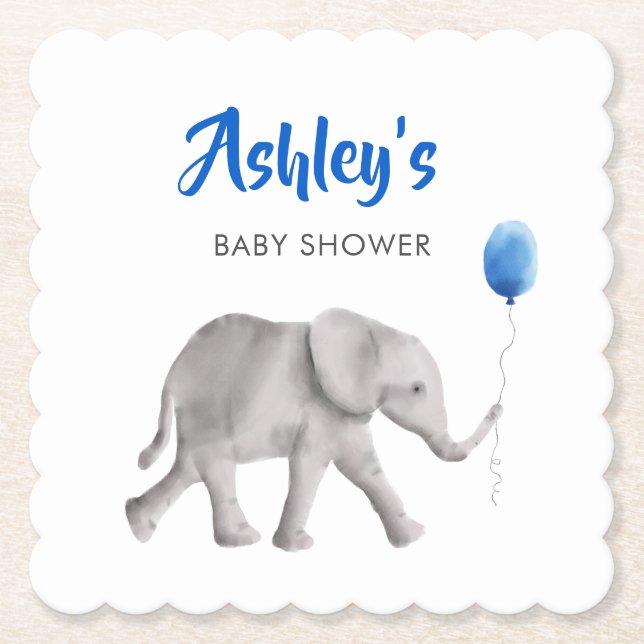 Elephant Holding Balloon Baby Shower Papper Underl Underlägg Papper (Framsida)