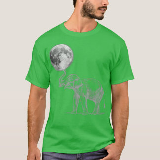 Elephant Holding Up The Moon  T Shirt