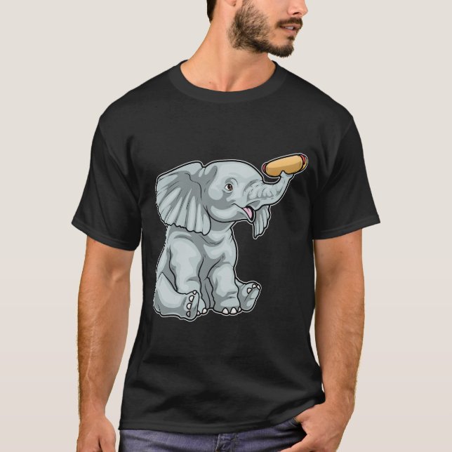 Elephant Hotdog T Shirt (Framsida)