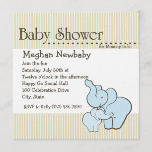 Elephant Hugs Baby Shower Inbjudningar