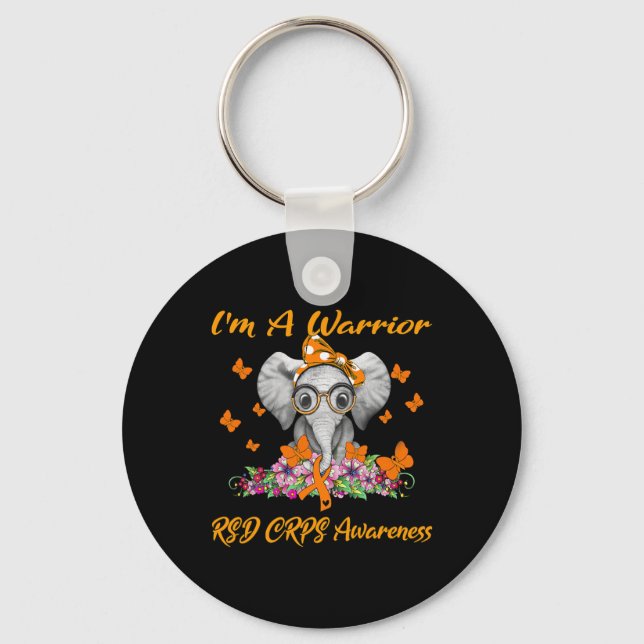 Elephant I är en Warrior RSD CRPS-medvetenhet Nyckelring (Framsida)