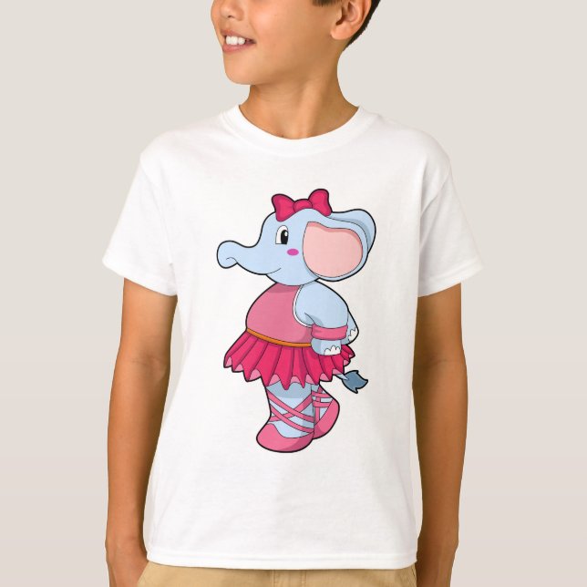 Elephant i Ballet med Skirt T Shirt (Framsida)