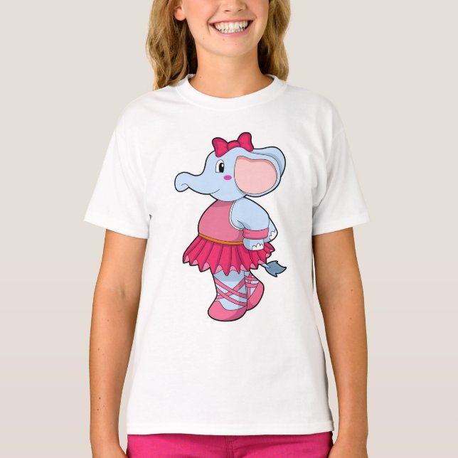 Elephant i Ballet med Skirt T Shirt (Framsida)