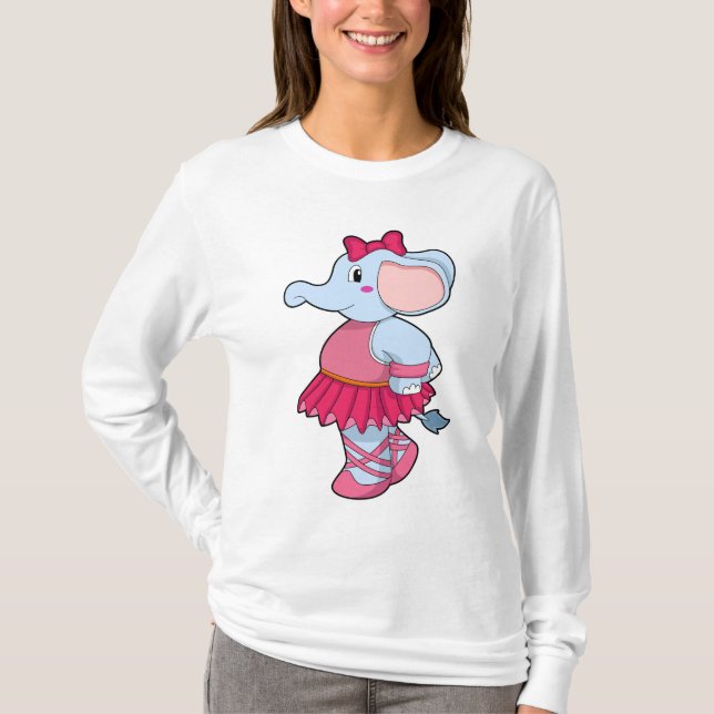 Elephant i Ballet med Skirt T Shirt (Framsida)