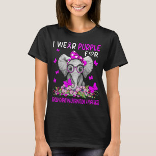 Elephant I Bära lila for Arnold Chiari Malformat T Shirt