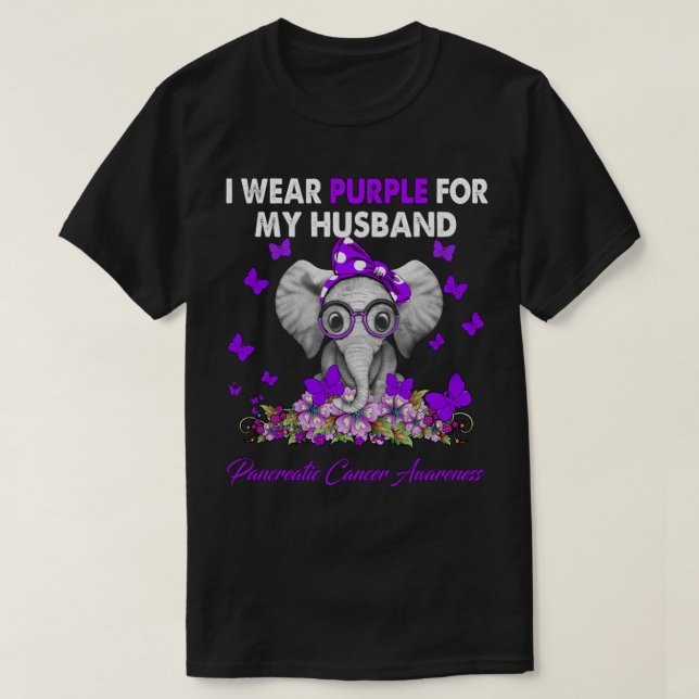 Elephant I Bära Lila för min Make-bukett C T Shirt (Design framsida)