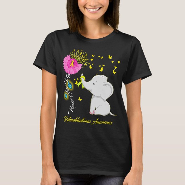 Elephant I Bära medan ForRetinoblastoma Awareness T Shirt (Framsida)