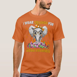 Elephant I Bära Orange for Leukemia Awareness Prem T Shirt