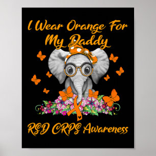 Elephant I Bära Orange för min pappa Rsd Crps Medv Poster
