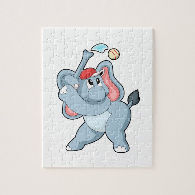 Elephant i Baseball Pussel (Vertikal)