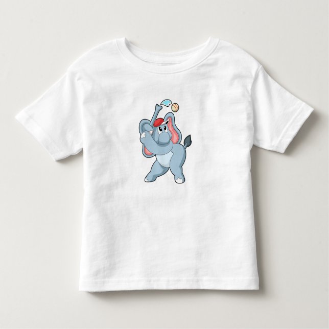 Elephant i Baseball T Shirt (Framsida)