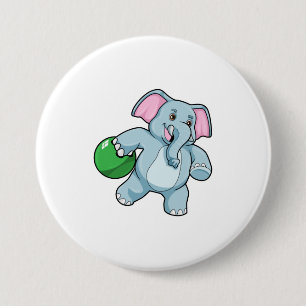 Elephant i Bowling med Bowling ball Knapp