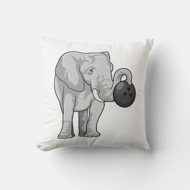 Elephant i Bowling med Bowling ball Kudde (Framsida)