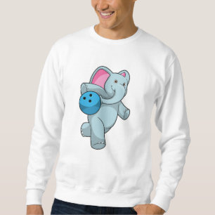 Elephant i Bowling med Bowling ball Lång Ärmad Tröja
