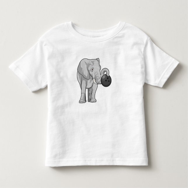 Elephant i Bowling med Bowling ball T Shirt (Framsida)