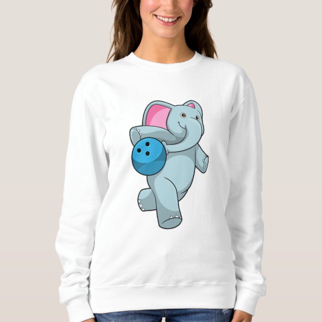 Elephant i Bowling med Bowling ball T Shirt (Framsida)