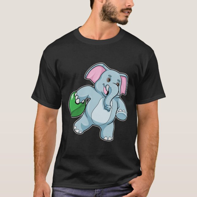 Elephant i Bowling med Bowling ball T Shirt (Framsida)