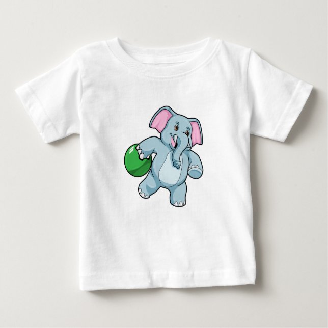 Elephant i Bowling med Bowling ball T Shirt (Framsida)