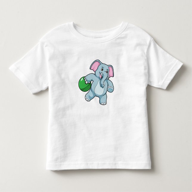Elephant i Bowling med Bowling ball T Shirt (Framsida)