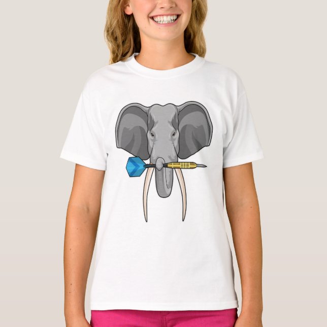 Elephant i Darts med Dart T Shirt (Framsida)