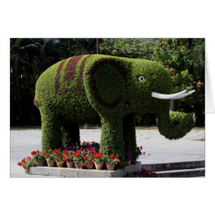 Elephant i den kinesiska trädgården hälsningskort