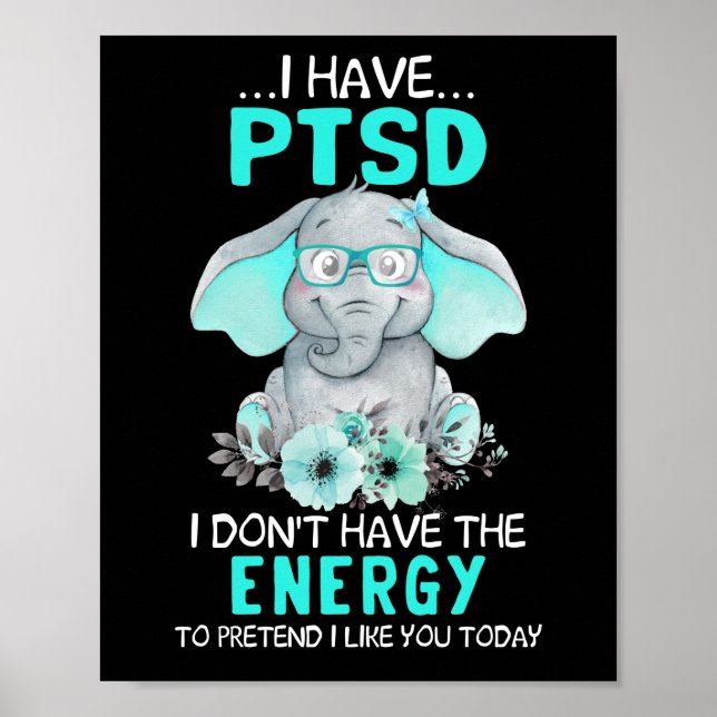 Elephant I har PTSD-medvetenhet Poster (Framsidan)
