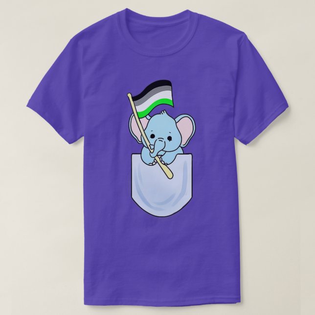 Elephant i Pocket Agender-Pridet T Shirt (Design framsida)