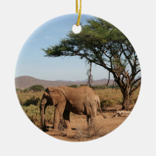 Elephant i Samburu National Reserve Julgransprydnad Keramik