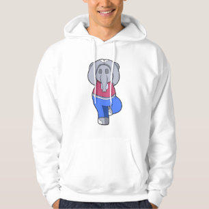 Elephant i Yoga i ständig ställning Hoodie